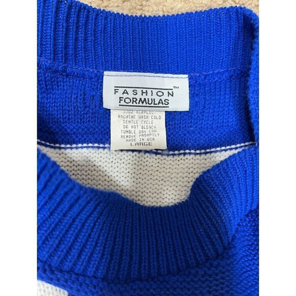 Y2K Fashion Formulas Fish Cropped Sweater L Starfish Nautical Striped Resort - Picture 6 of 7